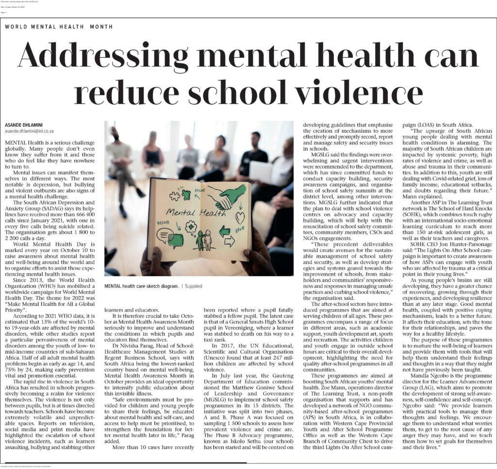 Mental Health issues a global challenge The Learning Trust